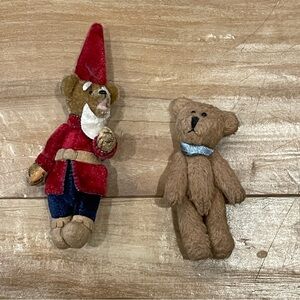 two Vintage Jointed Miniature Teddy Bears, Unbranded